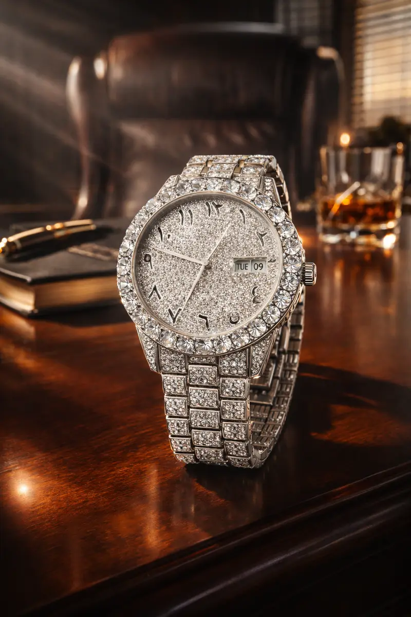 Khrist Silver Analog Stone Studded Watches for Women - Image 11 in Pune